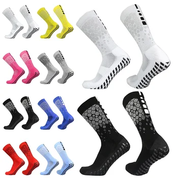 Нови спортни дишащи футболни чорапи-модел под формата на сот, абсорбиращи потта, Мъжки и женски Футболни чорапи за спорт на открито, нескользящие силиконови футболни чорапи