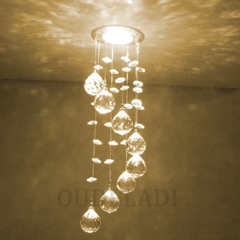 Окачен crystal led лампа с мощност 3 Вата, начало декор за всекидневна, трапезария, коридор, балкон, осветление за преминаване в коридора, мини-тавана лампа