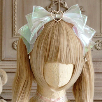 Оригинални аксесоари за коса Lolita ръчно изработени love purple Lolita bow кс
