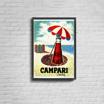 Плакат с газировкой Кампари, платно, печат на плакат, украса за дома, стенни живопис (без рамка)