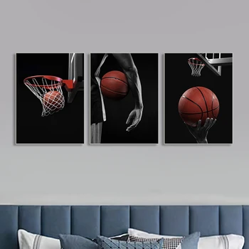Плакати с мотивирующими баскетболистами, баскетбол, стрелба, спортни картини върху платно, стенни щампи, картинки за домашен декор