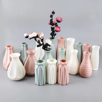 Пластмасова Декоративна ваза ваза за цветя, Сватбен декор Имитация на Керамични Пластмасови вази Небьющийся Украшение за вази Бял Розов Син