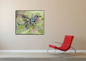 Платно за ръчна работа, живопис, стенни произведение на изкуството, съвременната абстрактна красива пеперуда, Уникални ръчно изработени подаръци, Мастихин Декоративен