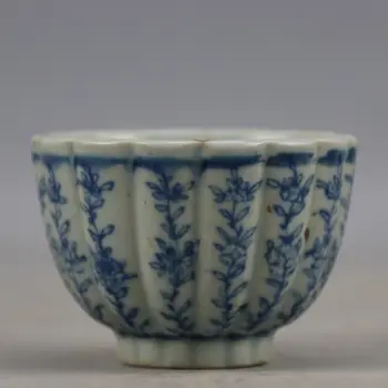 Порцеланов древен Китай на минг wangli синьо-бяла ръчно рисувани цветя чаши