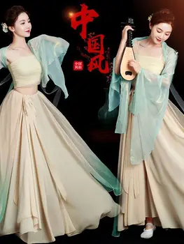 Представяне класически танцов костюм, въвеждане в марлевую дрехи, костюми за танци практика в древен китайски стил