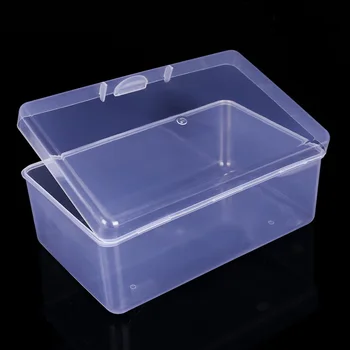 Прозрачен Пластмасов ковчег за съхранение на бижута Контейнер за мъниста, обици, бижута, козметика, инструменти 17.3*10.8*7.3 правоъгълни кутии см