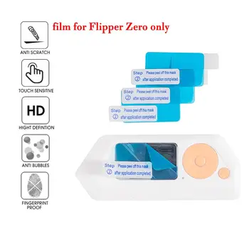 Прозрачен за игралната конзола Flipper Zero, 3 бр. фолиа, устойчиви на пръстови отпечатъци, Защитно фолио за екрана, игрални аксесоари за Gi C1t9