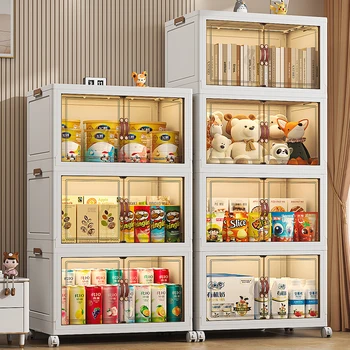 Просторен монтаж шкаф за домашно ползване в хола за съхранение на играчки в спалнята за сортиране на дрехи, пластмасови закуски.