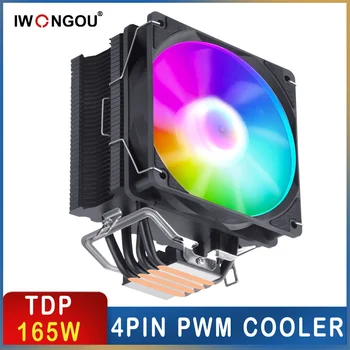 Процесора охладител X99 4pin Pwm Rgb Air Cpu Cooler 2011 IWONGOU 4 Топлинни Тръби 120 мм Вентилатор за Охлаждане За Intel LGA115x 1700 1200 AM3 AM4