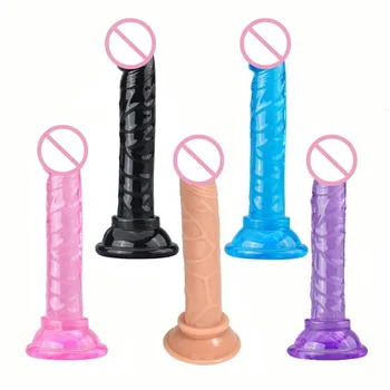 Реалистичен вибратор С вендузата, Изкуствен пенис, стимулиращ масаж на точките, G, Кристални вибратори, Мастурбатор, секс играчки за жени-лесбийки