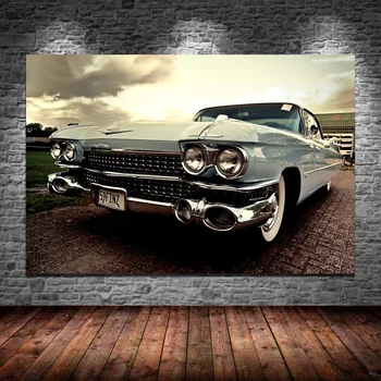 Ретро суперавтомобил Cadillacs, ретро автомобил, плакати-отблизо и щампи, стенно изкуство, картини върху платно за домашен интериор, Без рамка