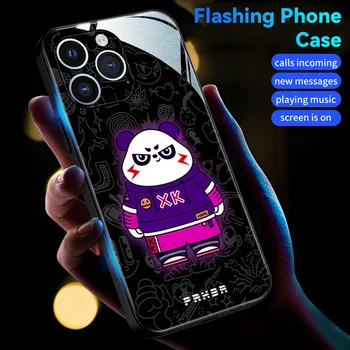 Свободно време Модерен Стръмен Калъф За мобилен Телефон с Пандой Smart Lighting Shells За Samsung Galaxy Всички модели Note 20 10 Ultra Plus A73 A54 A33