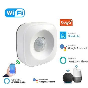 Сензор на тялото на Hristo WiFi Безжичен PIR интелигентен сензор за движение Портал за домашно сигурност Smart Life Работа с Алекса Google Home