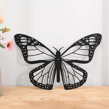 Силуэтная Художествена стенопис в формата на пеперуда Декор Эстетичная Стена Черен Силует Метална Табела Винтажное Украса на Градината