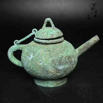 Старият бронзов гърне вино на династията Хан, на чайника от древна бронз