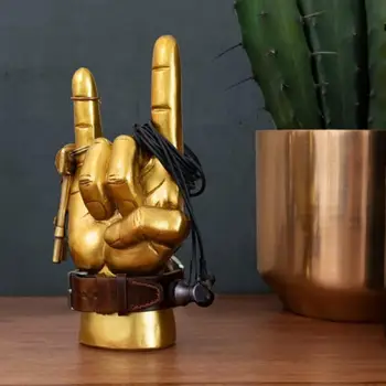 Статуетка от смола под формата на големи ръце, стойка за слушалки, украса за работния плот в стил хип-хоп, Стойка за слушалки, украса на стаята