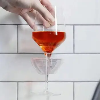 Стенен държач за чаши за вино, стилен стенен държач за чаши за вино, непроливающийся органайзер за вино, чаши за вино в банята