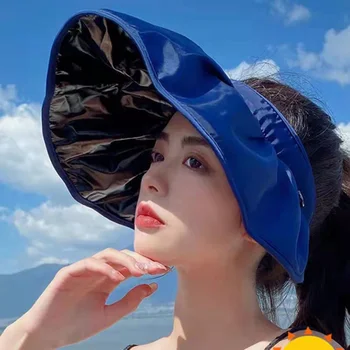 Стилна солнцезащитная шапка с широка периферия, сгъваема превръзка на главата, солнцезащитная шапка с празни полета за лятна плажна риболов на открито