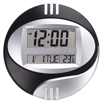 Температурен Дисплей на Цифрови Електронни Стенни Часовници LCD Moderne Calendar LED Bracket Watch Mute За Украса на вашия Домашен Офис