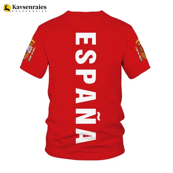 Тениски с 3D принтом Хартата на Испания, Дизайн на Националната емблема на Испания, Градинска Облекло в стил Харадзюку, Стръмни Върхове, Мъжки Дамски Ежедневни Риза в стил Хип-Хоп