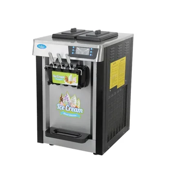 Търговска машина за производство на сладолед, мащабната мека автоматична машина от неръждаема стомана, с три вкусове