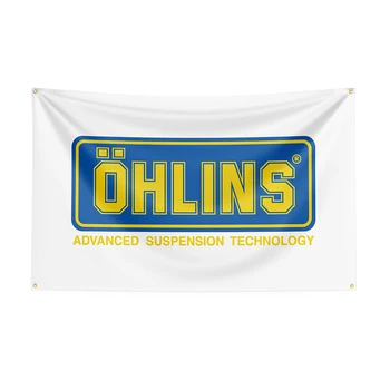 Флаг Ohlins размер 3x5 фута, банер състезателен автомобил с принтом от полиестер за декор
