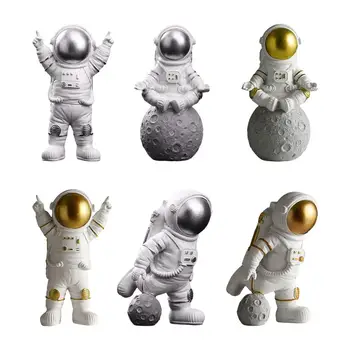 Хубава Статуетка на Космонавта от смола, Миниатюрна скулптура Астронавти, Играчки от космоса, подаръци