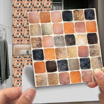 Цветна мозайка плочки, мат плочки на стъклената преграда в банята, декоративни самозалепващи износостойкая нескользящая стикер за стена