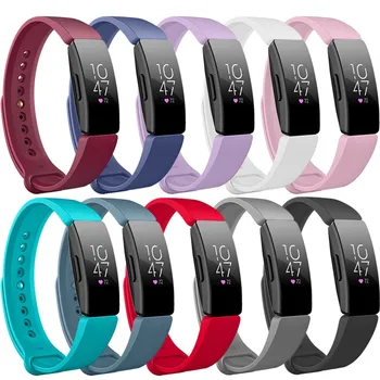 Цветна спортен гривна, модерен каишка, голям мек силиконов взаимозаменяеми каишка за часовник, подходящ за Fitbit Inspire / Inspire Hr