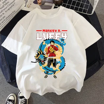 Цельнокроеная детска бял памучен тениска Luffy Baby, ризи с къс ръкав, Летни дрехи с анимационни герои за момичета и момчета, блузи, Коледни подаръци