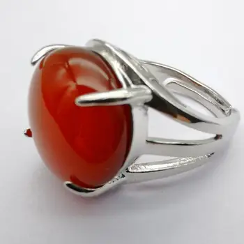 Червен Ахат Кръгъл Камък Топчета Скъпоценен Камък на Пръстена на пръста Бижута За Жени, Подарък Размер 8x223