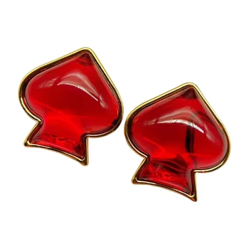 Червени обеци във формата на сърце Любов, модни обеци за пиърсинг за жени и момичета