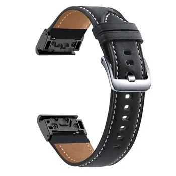 26-22 мм и Каишка от Естествена Кожа за часовници на Garmin Fenix 6X 6 Pro 5X5 7X7 3HR Easy Fit Быстроразъемный гривна Fenix6