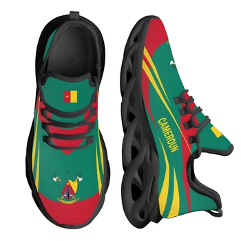 INSTANTARTS Cameroun Национален Флаг Печат на Острието Обувки За Жени Дизайн Хартата Обувки На Платформа Трикотажни Дишащи Обувки Zapatos
