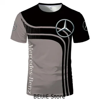Mercedes-Benz SLS AMG-добрите отбори Мъжка Лятна риза Formula One Дамски Тениски Оверсайз, Блузи С къс ръкав, Детски дрехи