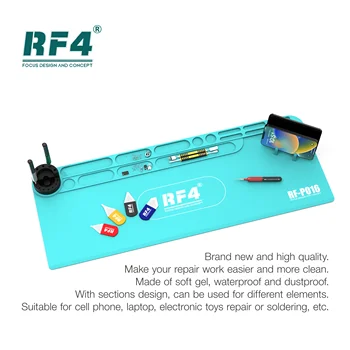 RF4 RF-PO16 Размер на 800*300 мм Лабораторен Настолен Работен Мат ESD С Чекмедже За Съхранение на Топлоизолационна Силиконов Тампон За Ремонт на Електроника