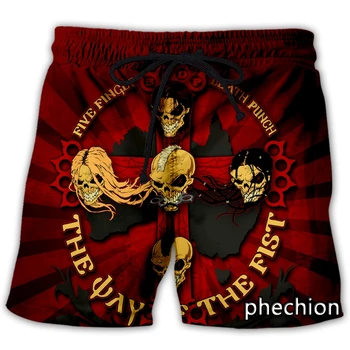 phechion Нови Мъжки/Дамски Ежедневни Панталони с 3D Принтом Five Finger Death Punch, Модни Градинска Дрехи, Мъжки Свободни Спортни Шорти A241