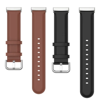 Кожена каишка за смарт часа Fitbit Versa 3 / Sense за жени и мъже, мека кожена каишка за часовник Fitbit Sense