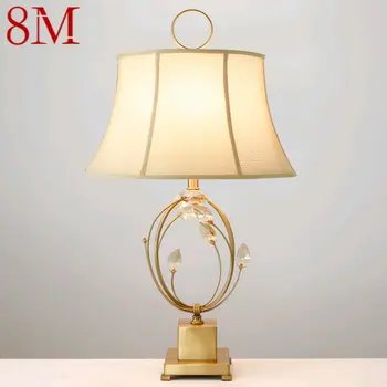 Модерна кристален настолна лампа 8 м, креативната led настолна лампа с потъмняване за домашен интериор хол спалня