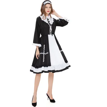 Набор от костюми за cosplay Монахиня с вреден навик на Хелоуин, Карнавальная парти, Cosplay, костюмиран религиозна Сестри Монахини
