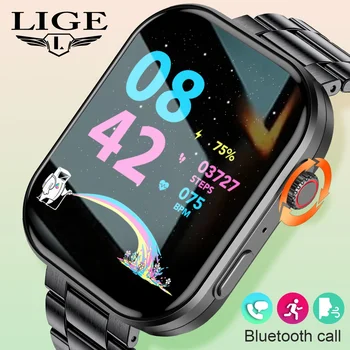 Новите смарт часовници LIGE за мъже, гласов асистент, спортен фитнес гривна, Bluetooth-предизвикателство, водоустойчиви часовници, мъжки смарт часовници за Android и IOS