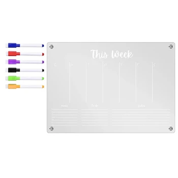 Планер Прозрачен магнитен календар за Гладене Бележник Магнитен стикер за хладилник