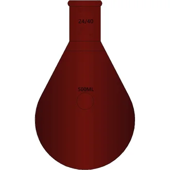 Синтетични кафяви С бутилка във форма на патладжан, за ротационни изпарители, С, Колба от borosilicate стъкло, F31
