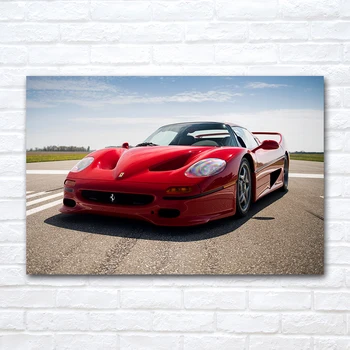 Червен суперавтомобил Ferraris F50 Класически спортен автомобил Тапети Плакати и щампи Стенно изкуство и Картини на платно за домашен интериор дневна