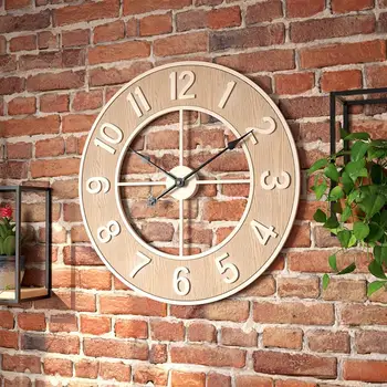 стенен часовник 60 см, безшумни, не тикающие, дървени стенни часовници за всекидневна, кухня, спалня, офис, класна стая, декор, директна доставка